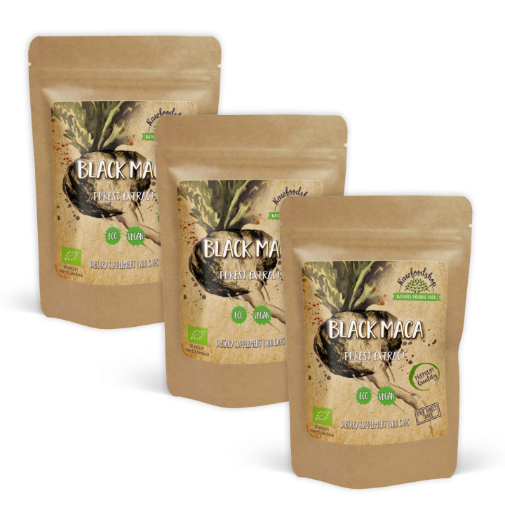 Black Maca ØKO 500mg 100 kapsler x 3 pakker i gruppen Kosttilskudd / Urter & Planter / Maca & Ginseng hos Rawfoodshop Scandinavia AB (CAPSMA100-SET3)