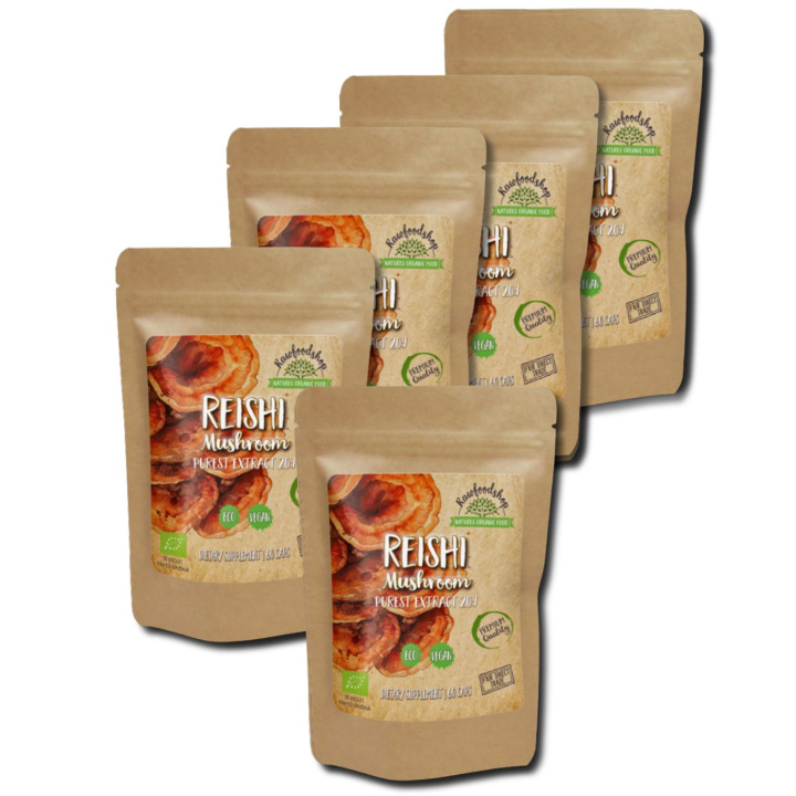 Reishi Extract ØKO 400mg 60 kapsler x 5 pakker i gruppen Kosttilskudd / Urter & Planter / Sopp hos Rawfoodshop Scandinavia AB (CAPSREI60-SET5)