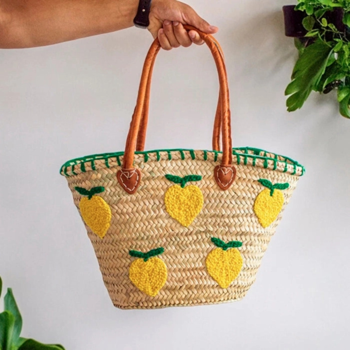 Stråveske Sitron Medium i gruppen Hjem & Sjel / Harmonisk livsstil / Handlenett & tøyposer hos Rawfoodshop Scandinavia AB (CBERBER-LEMONMEDIUM)