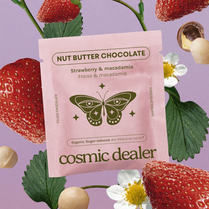 Sjokolade Jordbær & Macadamiasmør ØKO 20g i gruppen Råvarer & Drikke / Godteri og sjokolade / Sjokolade og bars hos Rawfoodshop Scandinavia AB (CHAKRASTRAW)