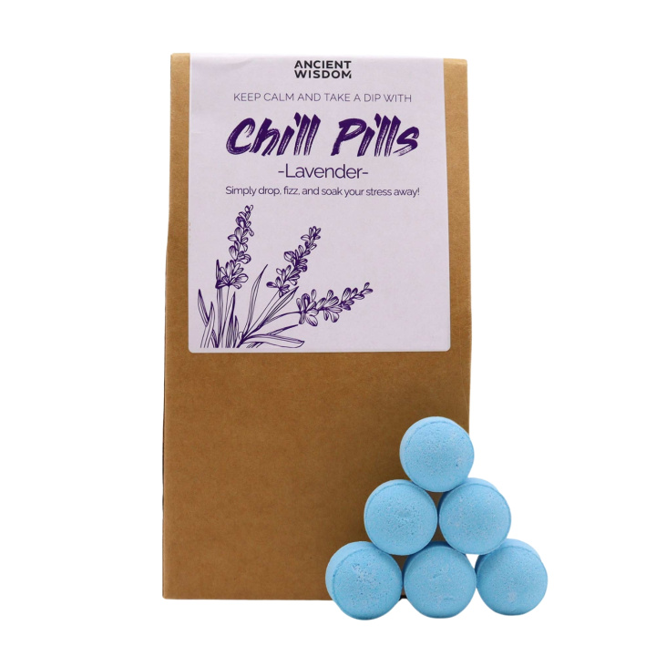Chill Pills Badebomber Lavendel 350g i gruppen Hud & Kropp / Bad & Spa / badebomber & Badeskum hos Rawfoodshop Scandinavia AB (CHILLP-02)