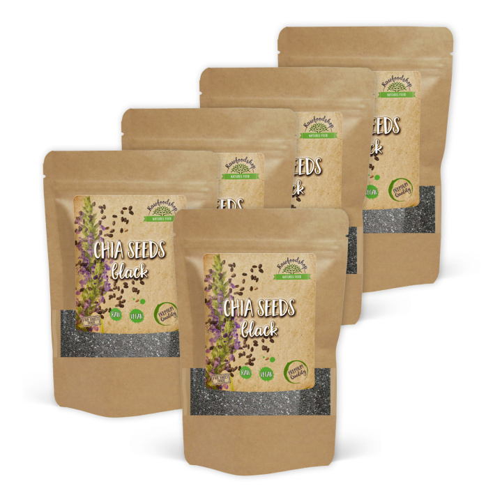 Chiafrø Svarte 1kg x 5 pakker i gruppen Råvarer & Drikke / Helsekost / Frø hos Rawfoodshop Scandinavia AB (CHISVA1-SET5)