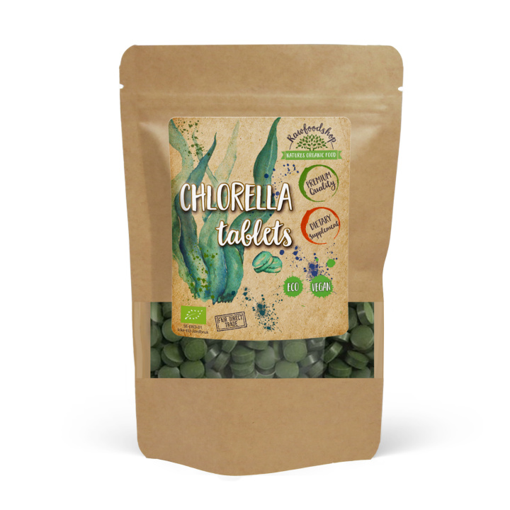 Chlorella Tabletter ØKO 125g i gruppen Kosttilskudd / Urter & Planter / Algetilskudd hos Rawfoodshop Scandinavia AB (CHLO0100)