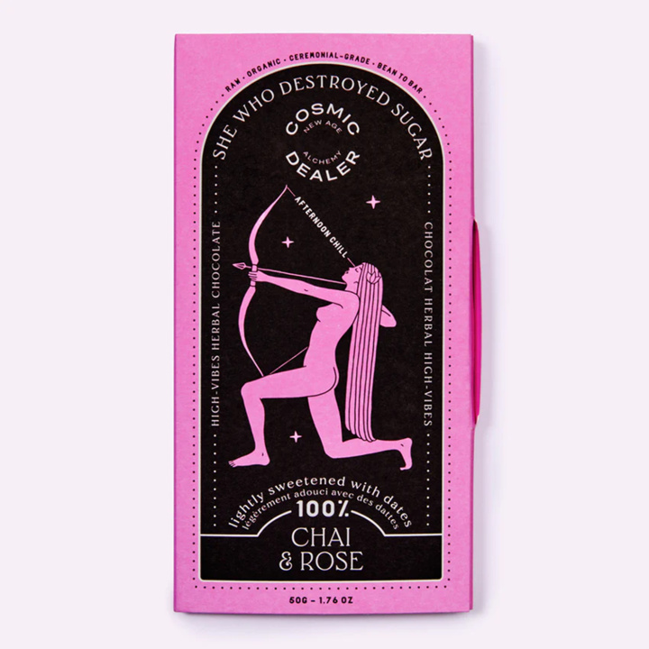 Chocolate Chai & Rose 100% ØKO 50g i gruppen Råvarer & Drikke / Godteri og sjokolade / Sjokolade og bars hos Rawfoodshop Scandinavia AB (CHOCOCR100)