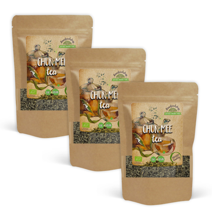 Chun Mee Te ØKO 100g x 3 pakker i gruppen Råvarer & Drikke / Drikkevarer / Te hos Rawfoodshop Scandinavia AB (CMT10-SET3)