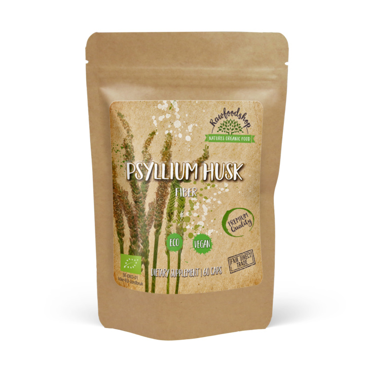 Psyllium ØKO 500 mg 60 kapsler i gruppen Kosttilskudd / Urter & Planter / Urter hos Rawfoodshop Scandinavia AB (CUPSYL100CAP)