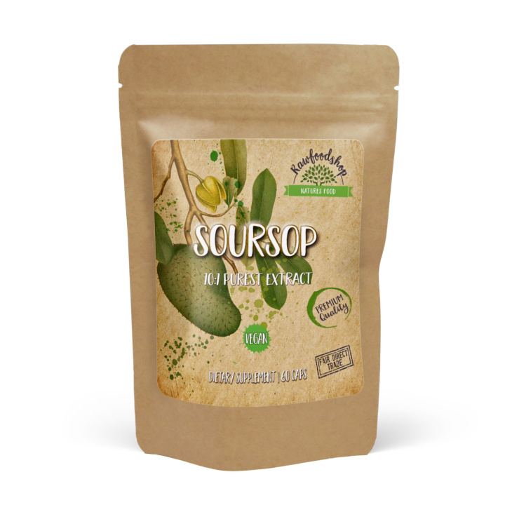 Soursop Extract 500mg 60 kapsler i gruppen Kosttilskudd / Urter & Planter / Urter hos Rawfoodshop Scandinavia AB (CUSOUR60CAP)