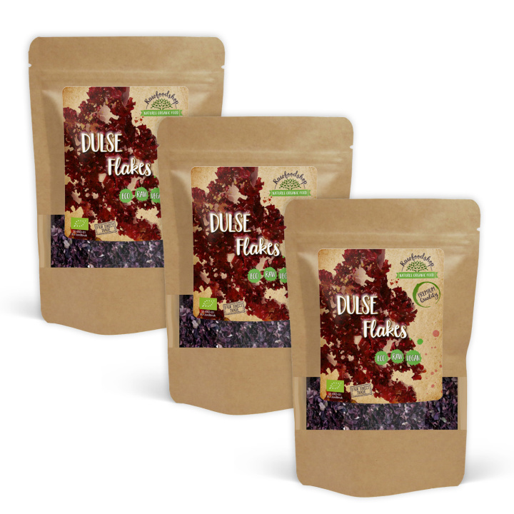 Dulse Flakes ØKO 250g x 3 pakker i gruppen Råvarer & Drikke / Helsekost / Alger & Tang hos Rawfoodshop Scandinavia AB (DULF1250-SET3)