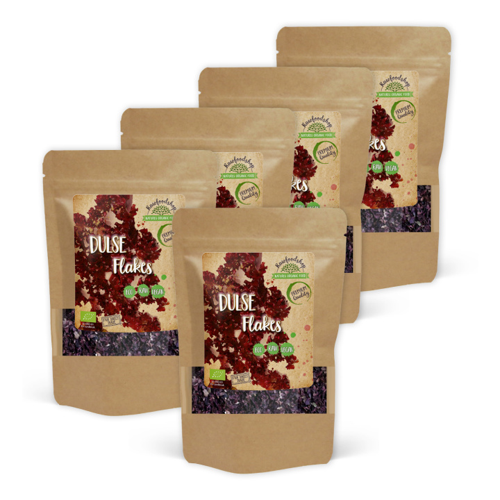 Dulse Flakes ØKO 250g x 5 pakker i gruppen Råvarer & Drikke / Helsekost / Alger & Tang hos Rawfoodshop Scandinavia AB (DULF1250-SET5)