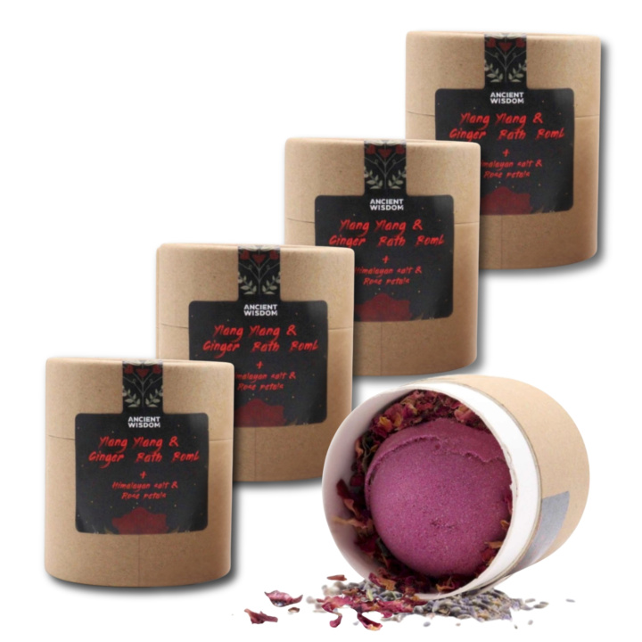 Badebombe Ylang & Ingefær 170g x 5 stk i gruppen Hud & Kropp / Bad & Spa / badebomber & Badeskum hos Rawfoodshop Scandinavia AB (EBBSUL01-SET5)