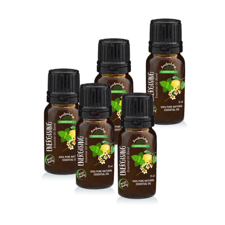 Energising Essential Oil Blend 10ml x 5 flasker i gruppen Hud & Kropp / Naturlig DIY / Essensielle oljer hos Rawfoodshop Scandinavia AB (EBIUL-01-SET5)
