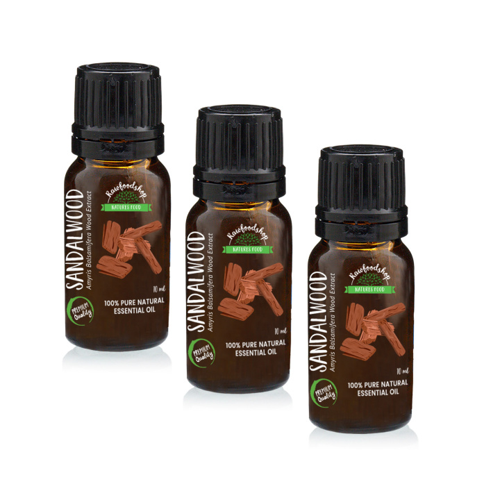 Sandeltre Amyris Eterisk Olje 10ml x 3 flasker i gruppen Hud & Kropp / Naturlig DIY / Essensielle oljer hos Rawfoodshop Scandinavia AB (EOUL-09-SET3)