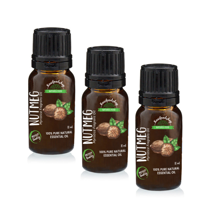 Muskatnøtt Eterisk Olje 10ml x 3 flasker i gruppen Hud & Kropp / Naturlig DIY / Essensielle oljer hos Rawfoodshop Scandinavia AB (EOUL-34-SET3)