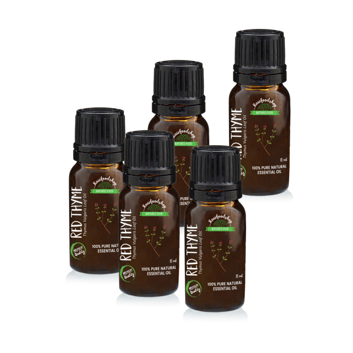 Rød Timian Eterisk Olje 10ml x 5 flasker i gruppen Hud & Kropp / Naturlig DIY / Essensielle oljer hos Rawfoodshop Scandinavia AB (EOUL-92-SET5)