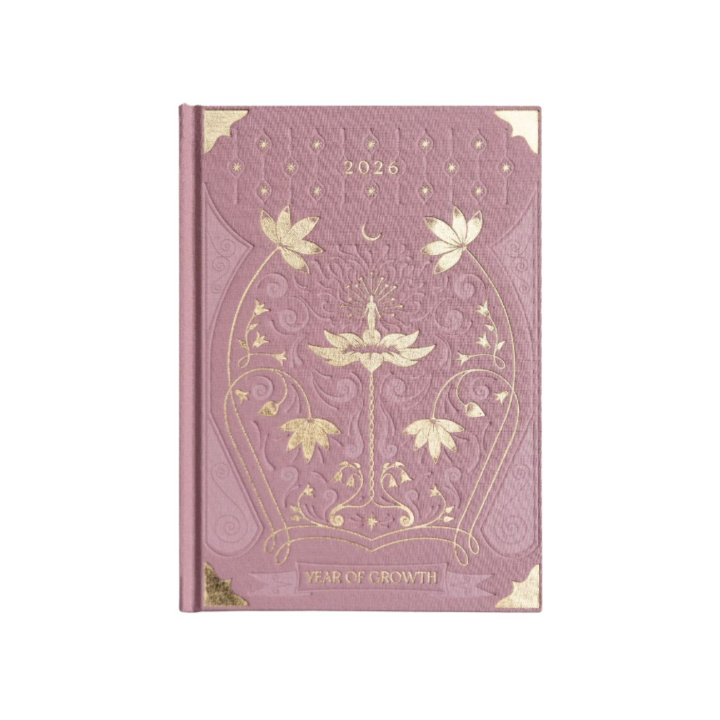 Dagbok Year of Growth 2026 Rosa i gruppen Hjem & Sjel / Harmonisk livsstil / Bøker & journaler hos Rawfoodshop Scandinavia AB (GROWTHROS25)