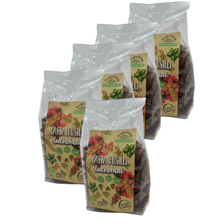 Pasta Bokhvete Fusilli ØKO 250g x 5 pakker i gruppen Råvarer & Drikke / Spiskammer / Pasta og nudler hos Rawfoodshop Scandinavia AB (GSBFUS25018-SET5)