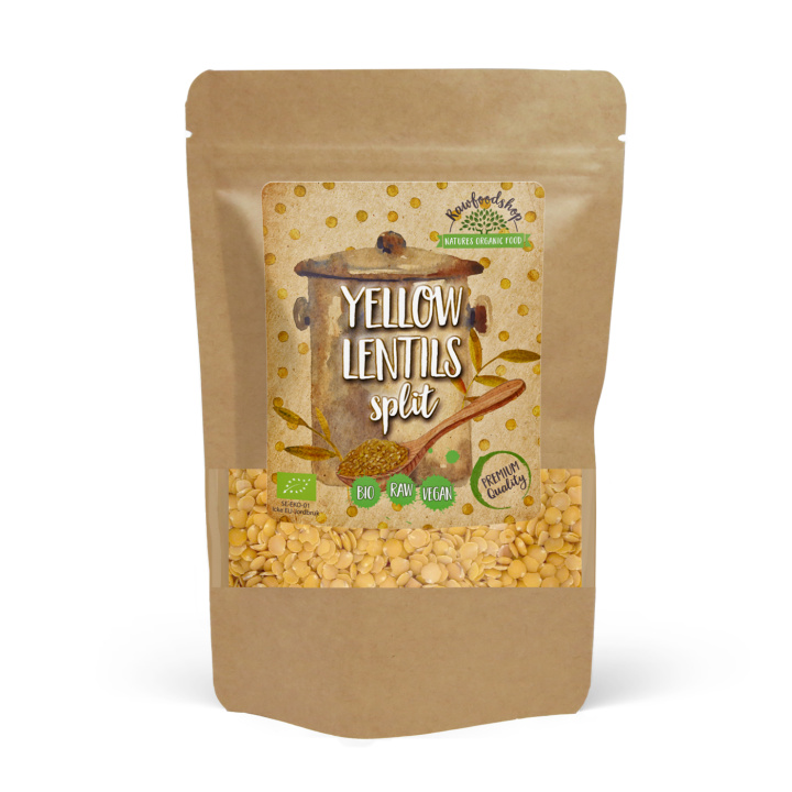 Linser Gule Delte ØKO 500g i gruppen Råvarer & Drikke / Spiskammer / Belgvekster hos Rawfoodshop Scandinavia AB (GULI1)