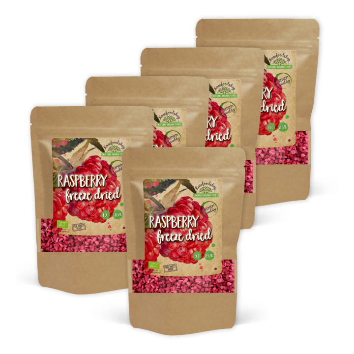 Bringebær Frysetørkede i biter ØKO 50g x 5 pakker i gruppen Råvarer & Drikke / Frukt og bær / Bringebær hos Rawfoodshop Scandinavia AB (HALPU1-SET5)