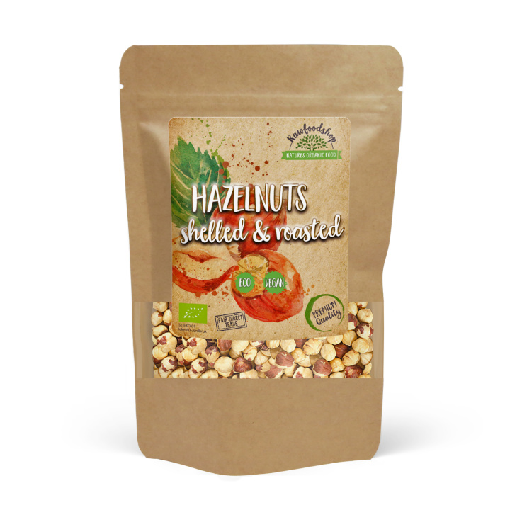 Hasselnøtter skrellede og ristede ØKO 200g i gruppen Råvarer & Drikke / Nøtter / Hasselnøtter hos Rawfoodshop Scandinavia AB (HATO1)