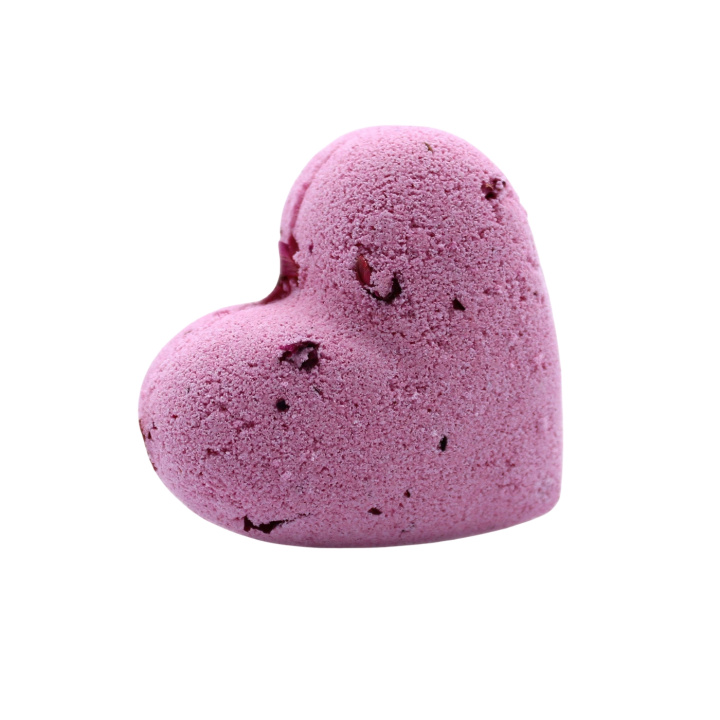 Badbomb Hjärta Ylang & Ros 70g i gruppen Hud & Kropp / Bad & Spa / badebomber & Badeskum hos Rawfoodshop Scandinavia AB (HEARTB01A)