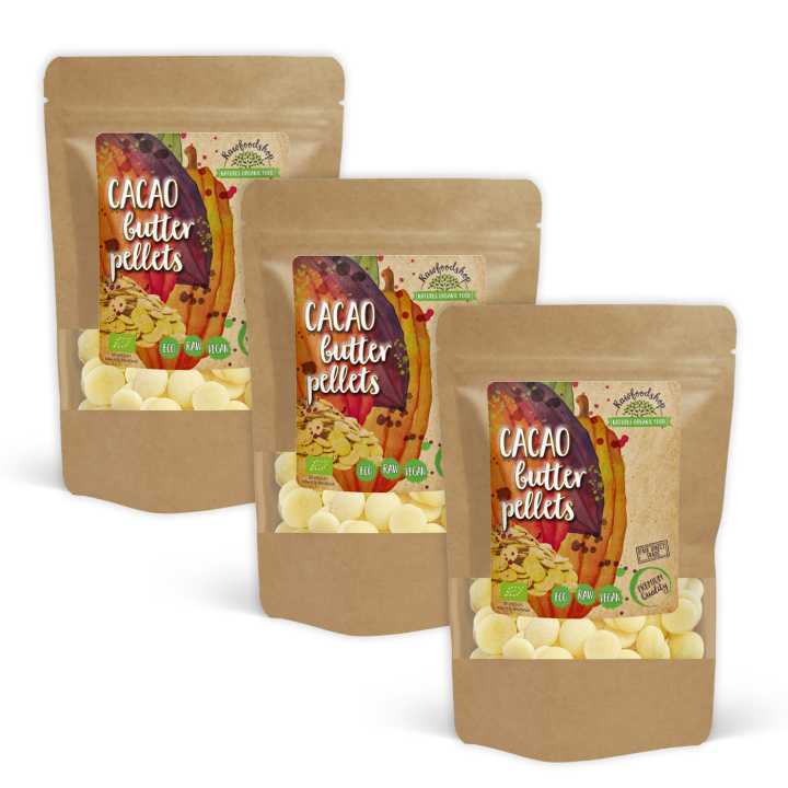 Kakaosmør Pellets RAW ØKO 250g x 3 pakker i gruppen Råvarer & Drikke / Baking / Kakaoprodukter hos Rawfoodshop Scandinavia AB (HITB050002250-SET3)