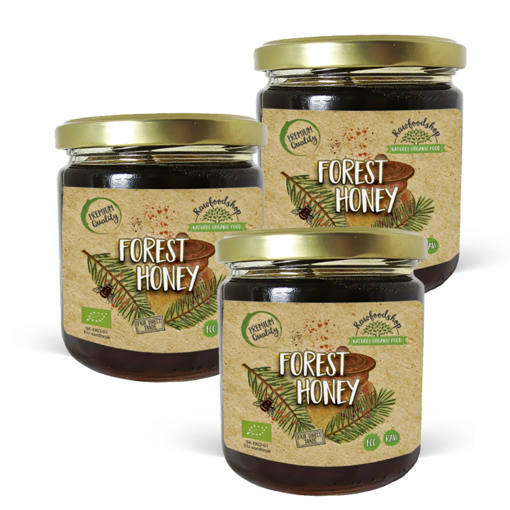 Skogshonning ØKO 500g x 3 bokser i gruppen Råvarer & Drikke / Baking / Honning hos Rawfoodshop Scandinavia AB (HSH50-SET3)