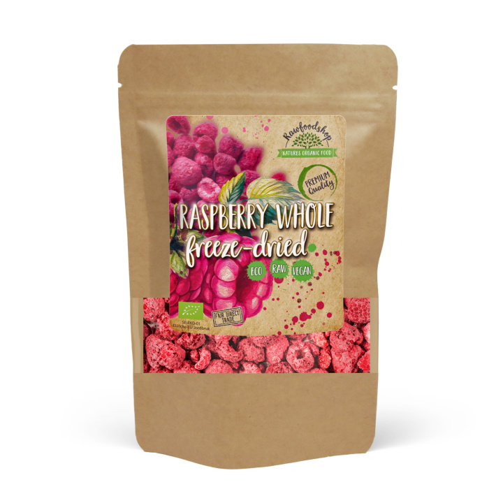 Bringebær Frysetørket Hele ØKO 250g i gruppen Råvarer & Drikke / Frukt og bær / Bringebær hos Rawfoodshop Scandinavia AB (K2002-250)