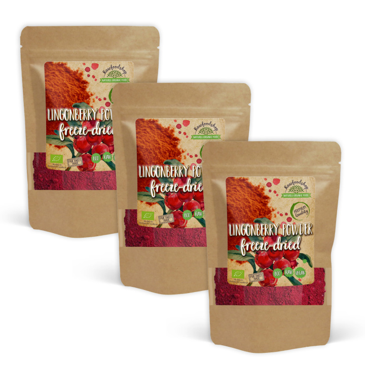 Tyttebærpulver Frysetørket ØKO 100g x 3 pakker i gruppen Råvarer & Drikke / Frukt og bær / Fruktpulver hos Rawfoodshop Scandinavia AB (K20130005002001-SET3)