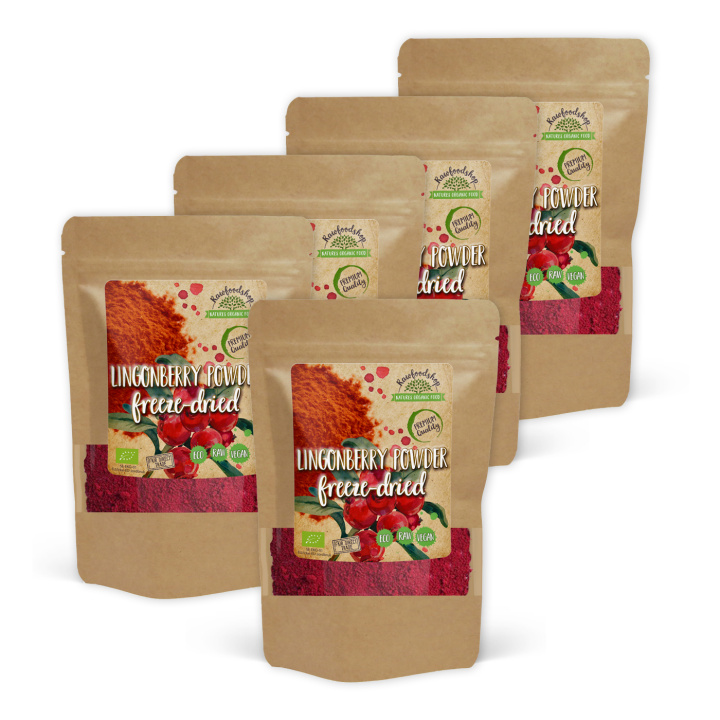 Tyttebærpulver Frysetørket ØKO 100g x 5 pakker i gruppen Råvarer & Drikke / Frukt og bær / Fruktpulver hos Rawfoodshop Scandinavia AB (K20130005002001-SET5)