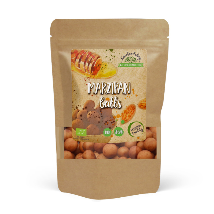 Marsipankuler i kakao ØKO 100g i gruppen Råvarer & Drikke / Godteri og sjokolade / Sukkertøy hos Rawfoodshop Scandinavia AB (K21756)