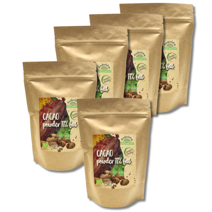 Kakaopulver 11% ØKO 100g x 5 pakker i gruppen OUTLET 20-80% / / Pakkeprodukter 50% hos Rawfoodshop Scandinavia AB (KAK11-SET5)