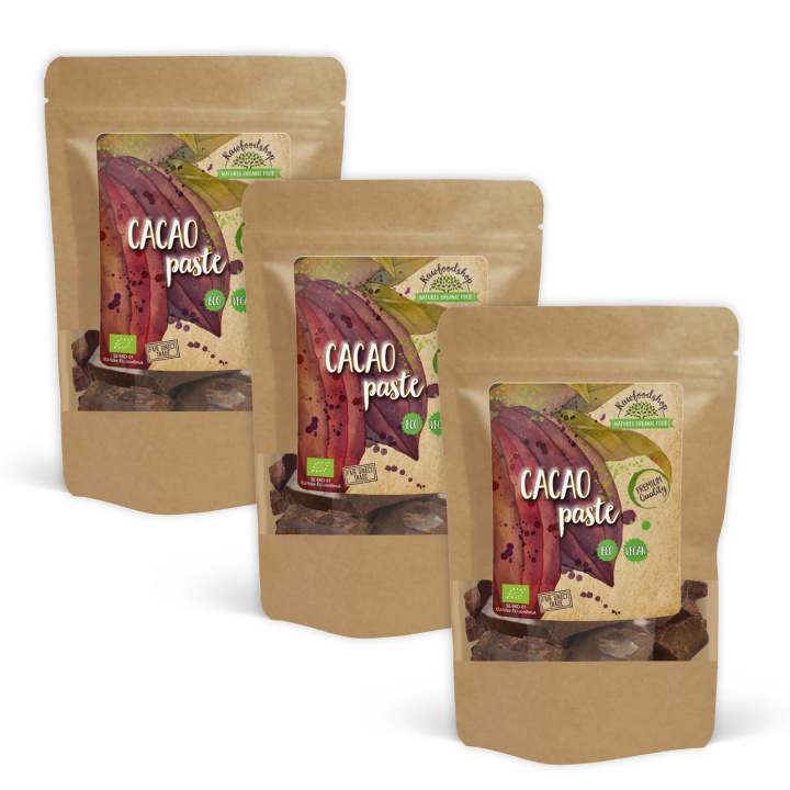 Kakaomasse 100% ØKO 500g x 3 pakker i gruppen Råvarer & Drikke / Baking / Kakaoprodukter hos Rawfoodshop Scandinavia AB (KAK4-SET3)