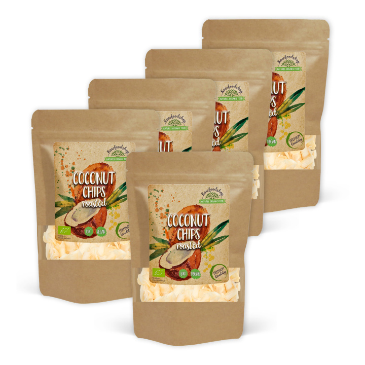 Kokosnøtt Chips Premium Ristede ØKO 200g x 5 pakker i gruppen Råvarer & Drikke / Nøtter / Kokosnøtt hos Rawfoodshop Scandinavia AB (KCR20-SET5)