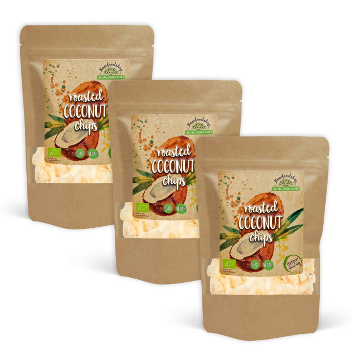 Kokoschips Premium Ristede ØKO 350g x 3 pakker i gruppen Råvarer & Drikke / Nøtter / Kokosnøtt hos Rawfoodshop Scandinavia AB (KCR35-SET3)