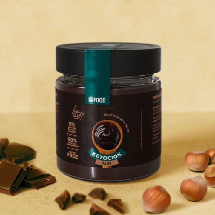 Mørk Sjokolade & Hasselnøttkrem Keto 250g i gruppen Råvarer & Drikke / Nøtter / Nøttesmør hos Rawfoodshop Scandinavia AB (KETOCIOK)