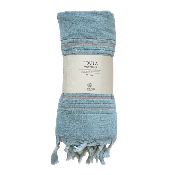 Fouta Marine Aigue 90x170 i gruppen Hud & Kropp / Bad & Spa / Håndklær hos Rawfoodshop Scandinavia AB (KFO9AIG)