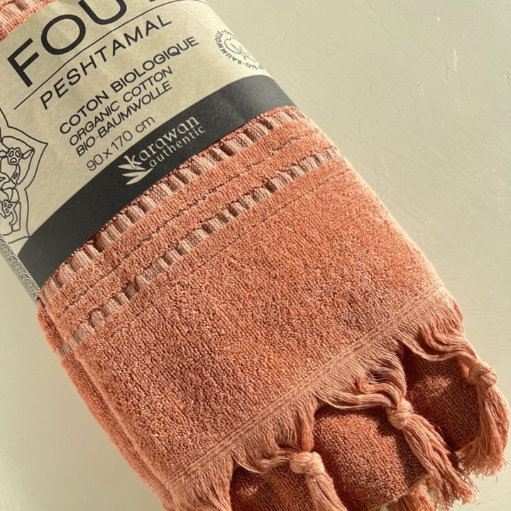 Fouta Amber i Økologisk Bomull 90x170cm i gruppen Hud & Kropp / Bad & Spa / Håndklær hos Rawfoodshop Scandinavia AB (KFO9AMB)