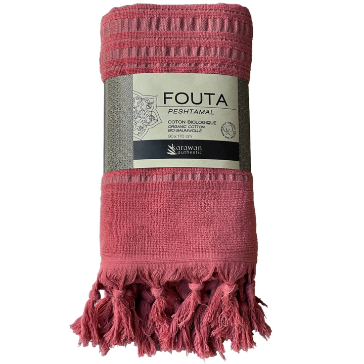 Fouta Rustrød i Økologisk Bomull 90x170cm i gruppen Hud & Kropp / Bad & Spa / Håndklær hos Rawfoodshop Scandinavia AB (KFO9JASP)