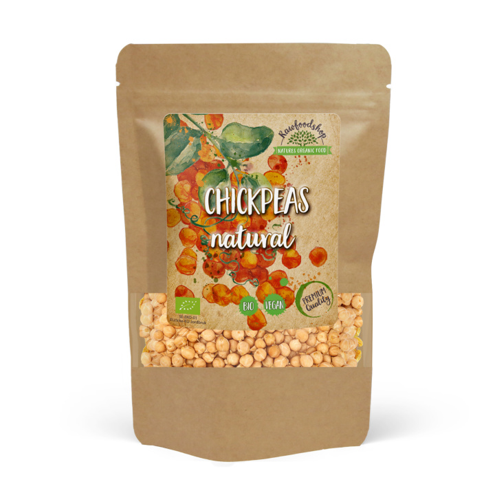 Kikerter Hele ØKO 500g i gruppen Råvarer & Drikke / Spiskammer / Belgvekster / Erter hos Rawfoodshop Scandinavia AB (KIKA500)
