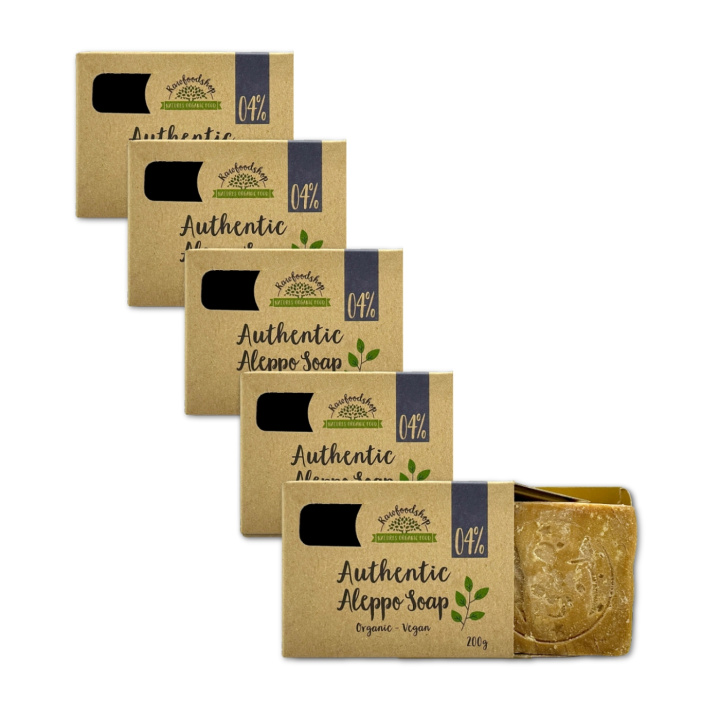 Aleppo-såpe Laurbærolje 4% ØKO 200g x 5 stk i gruppen Hud & Kropp / Kropp / Dusjsåpe hos Rawfoodshop Scandinavia AB (KNNBEC1-SET5)