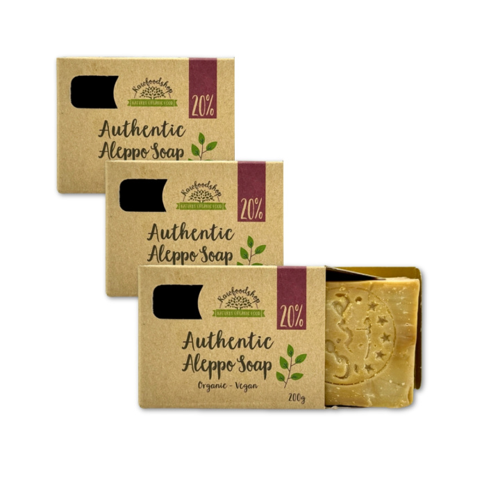 Aleppo-såpe Laurbærolje 20% ØKO 200g x 3 stk i gruppen Hud & Kropp / Kropp / Dusjsåpe hos Rawfoodshop Scandinavia AB (KNNBEC3-SET3)