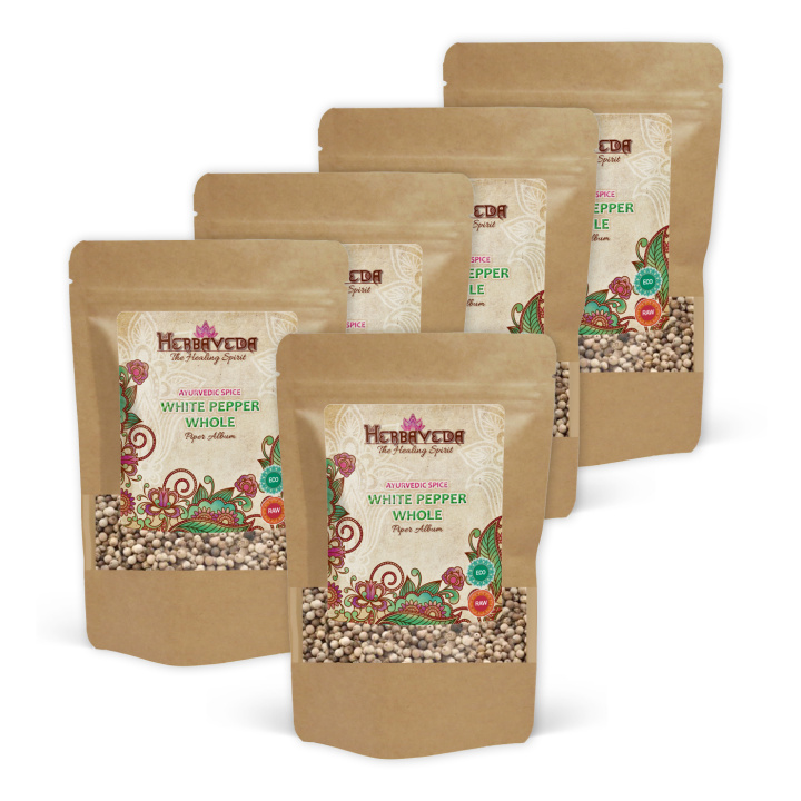 Hvit Pepper Hel ØKO 100g x 5 pakker i gruppen Råvarer & Drikke / Spiskammer / Krydder & Salt hos Rawfoodshop Scandinavia AB (KRY1021-SET5)