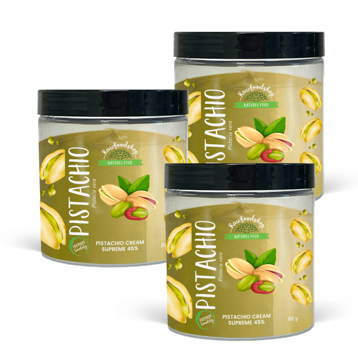 Pistasjkrem Supreme 45% 200g x 3 bokser i gruppen Råvarer & Drikke / Nøtter / Pistasjnøtter hos Rawfoodshop Scandinavia AB (L10010090121-SET3)