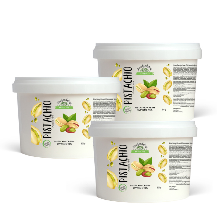 Pistasjkrem Supreme 45% 500g x 3 bokser i gruppen Råvarer & Drikke / Nøtter / Pistasjnøtter hos Rawfoodshop Scandinavia AB (L1001009015-SET3)