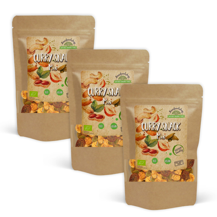 Curry Snackmiks ØKO 200g x 3 pakker i gruppen Råvarer & Drikke / Nøtter / Nøtteblanding hos Rawfoodshop Scandinavia AB (MELCUR5200-SET3)