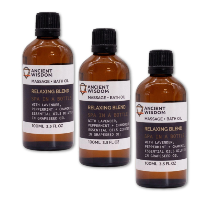 Relaxing Massajeolje 100ml x 3 pakker i gruppen Hud & Kropp / Kropp / Massasjeolje hos Rawfoodshop Scandinavia AB (MOLUL-01-SET3)