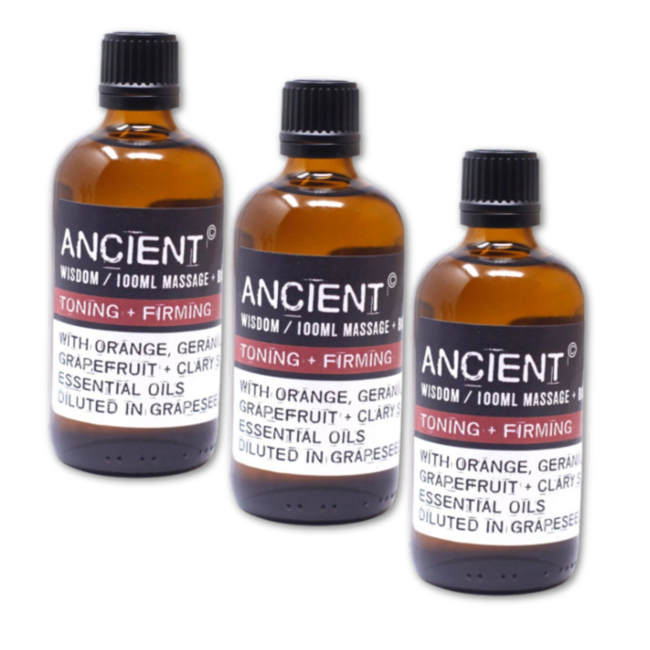 Toning & Firming Massajeolje 100ml x 3 flasker i gruppen Hud & Kropp / Kropp / Massasjeolje hos Rawfoodshop Scandinavia AB (MOLUL-08-SET3)