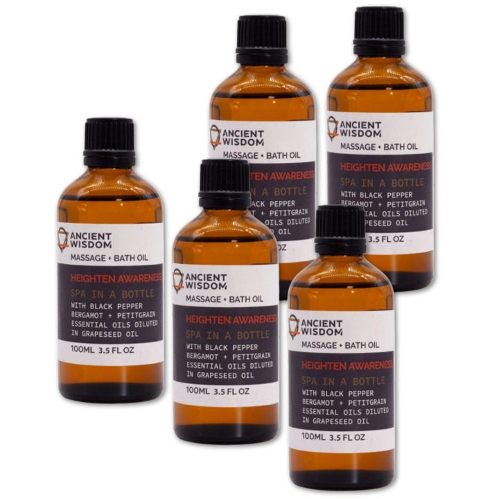 Heighten Awareness Massajeolje 100ml x 5 pakker i gruppen Hud & Kropp / Kropp / Massasjeolje hos Rawfoodshop Scandinavia AB (MOLUL-10-SET5)