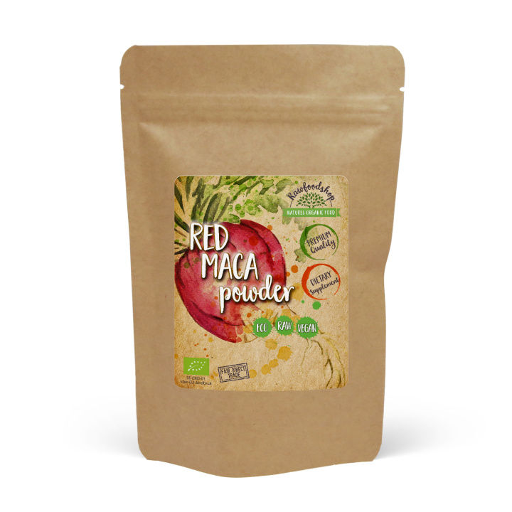 Maca Pulver Rød ØKO 100g i gruppen Kosttilskudd / Urter & Planter / Maca & Ginseng hos Rawfoodshop Scandinavia AB (MPR10)