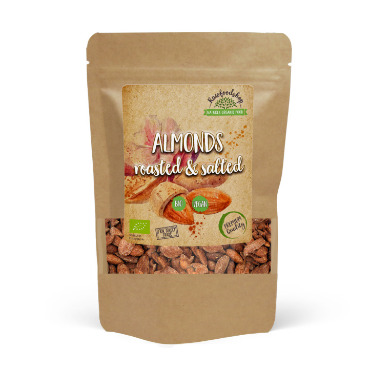 ØKO Ristede & Saltede Mandler 200g i gruppen Råvarer & Drikke / Nøtter / Mandel hos Rawfoodshop Scandinavia AB (NOT3)